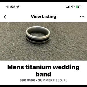 Mens titanium wedding band